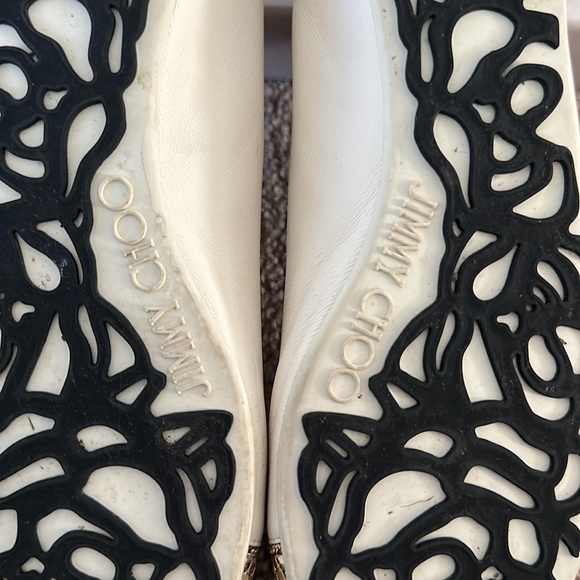 Jimmy Choo flat slip on ballerina 🩰 shoes - Off-white + Gold ✨✨✨ - Picture 9 of 10